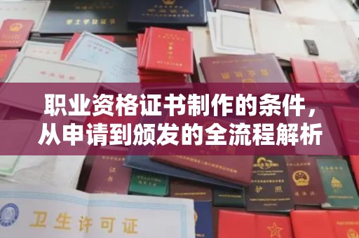 贵南职业资格证书制作的条件，从申请到颁发的全流程解析